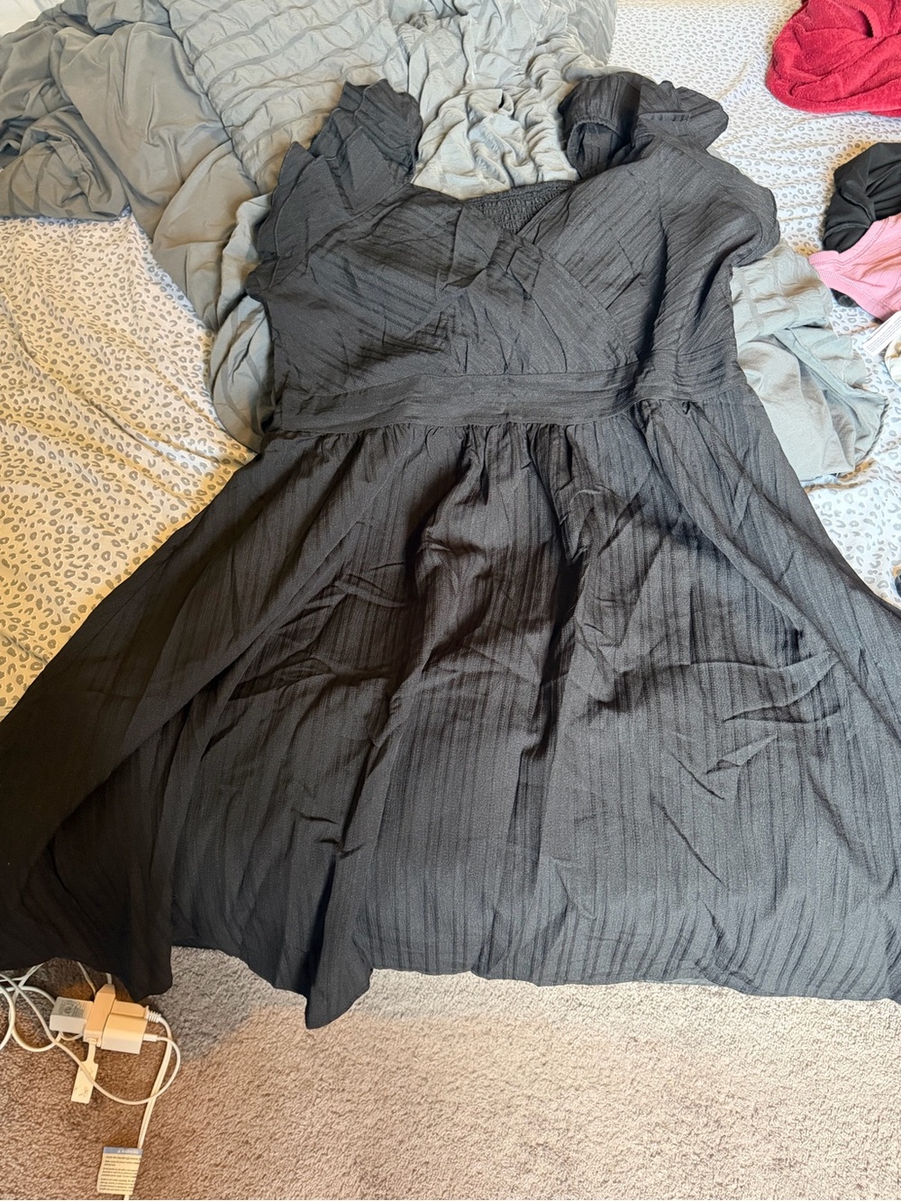 Classic Black V-Neck Fit & Flare Dress